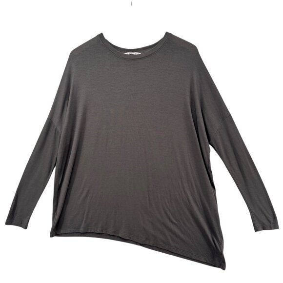 Athleta Cloudlight Relaxed Asym Top Womens Grey Long Sleeve Oversized Size XS - Picture 1 of 9